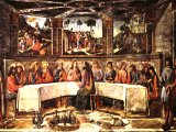 Last Supper by Cosimo Rosselli and Biagio d`Antonio Tucci , at the Sistine Chapel, Pauline Chapel